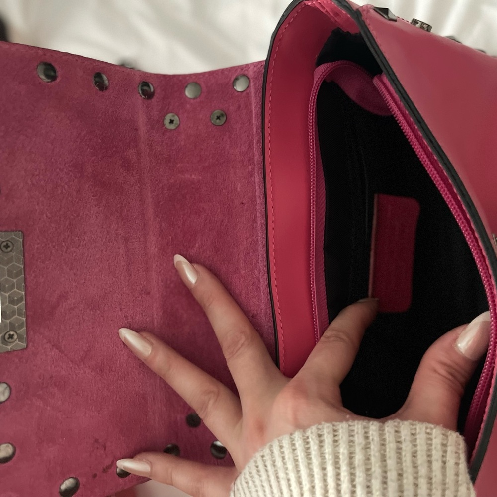 Pink mini bag with studs made in Italy